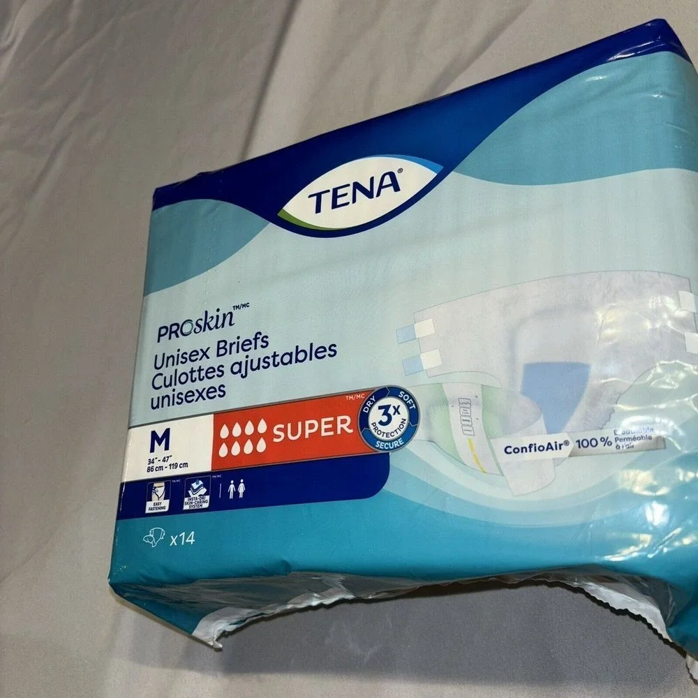 TENA ProSkin Unisex Briefs Super‎ Absorbency Medium 34-47 Inch 14 Count Pack